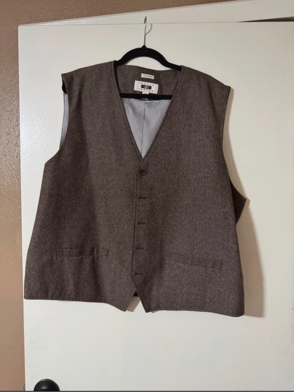 Joseph Abboud Gray-Brown Wool Blend Button Vest
